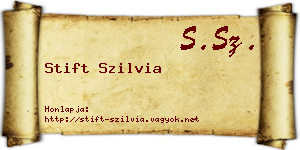 Stift Szilvia névjegykártya