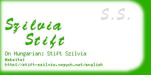 szilvia stift business card